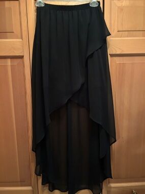 Xhilaration Black High-Low Chiffon Skirt